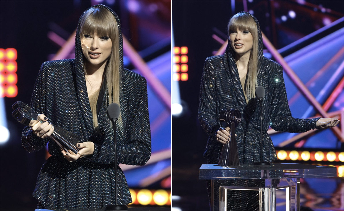 Taylor Swift, In A Shimmering Alexandre Vauthier Jumpsuit With A Hood, Is The Most Striking "Anti-Hero" In Town