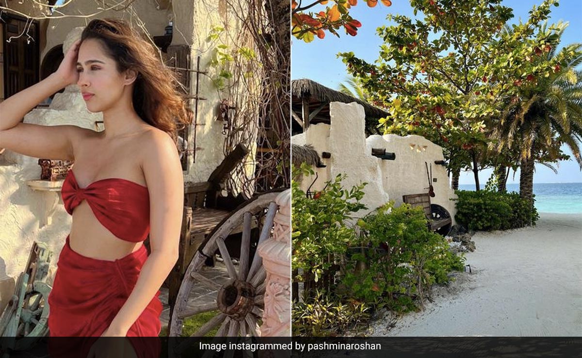 Pashmina Roshan Stuns More Than The Summer Sun Does In A Red Swimwear Set