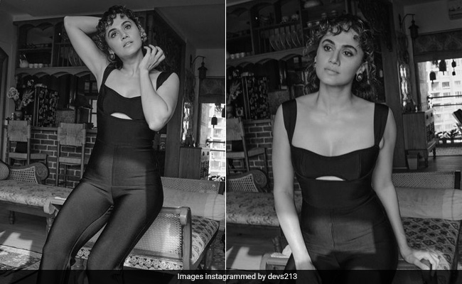 Move Over, Little Black Dress. Taapsee Pannu Is Making A Case For The Black Cutout Jumpsuit Instead