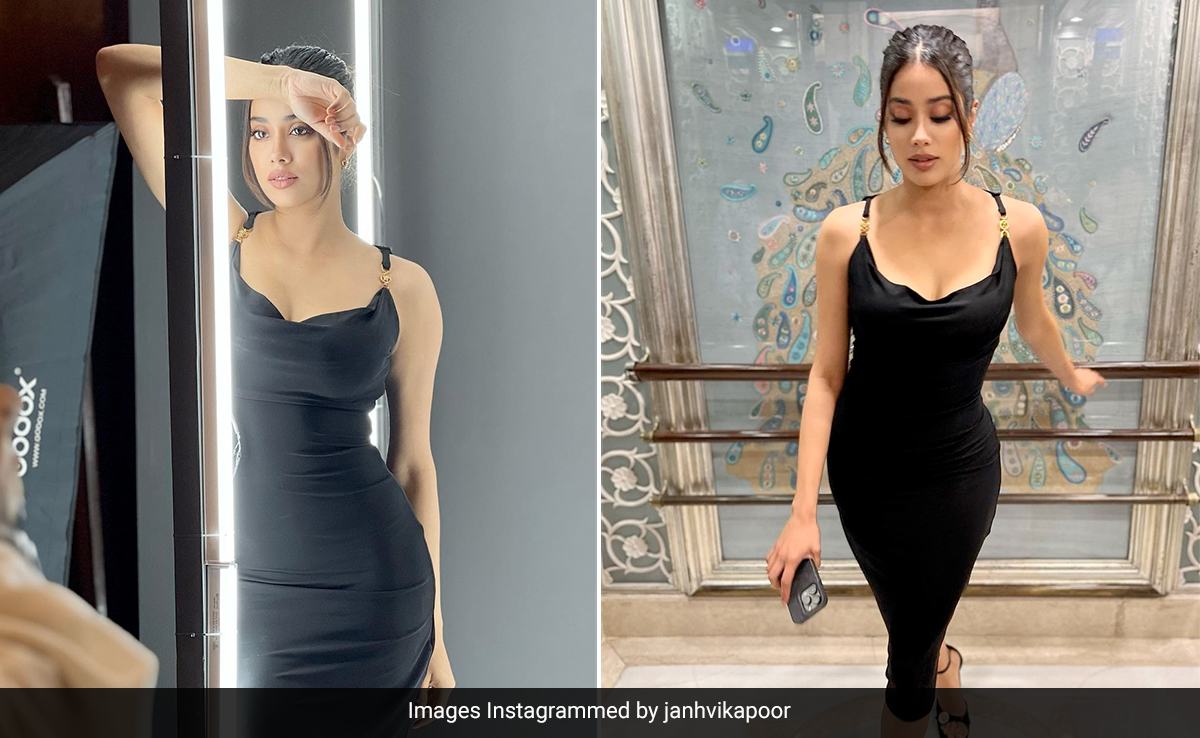 Janhvi Kapoor's Stunning Black Midi Dress Is The Kind Of Party Starter We Live For
