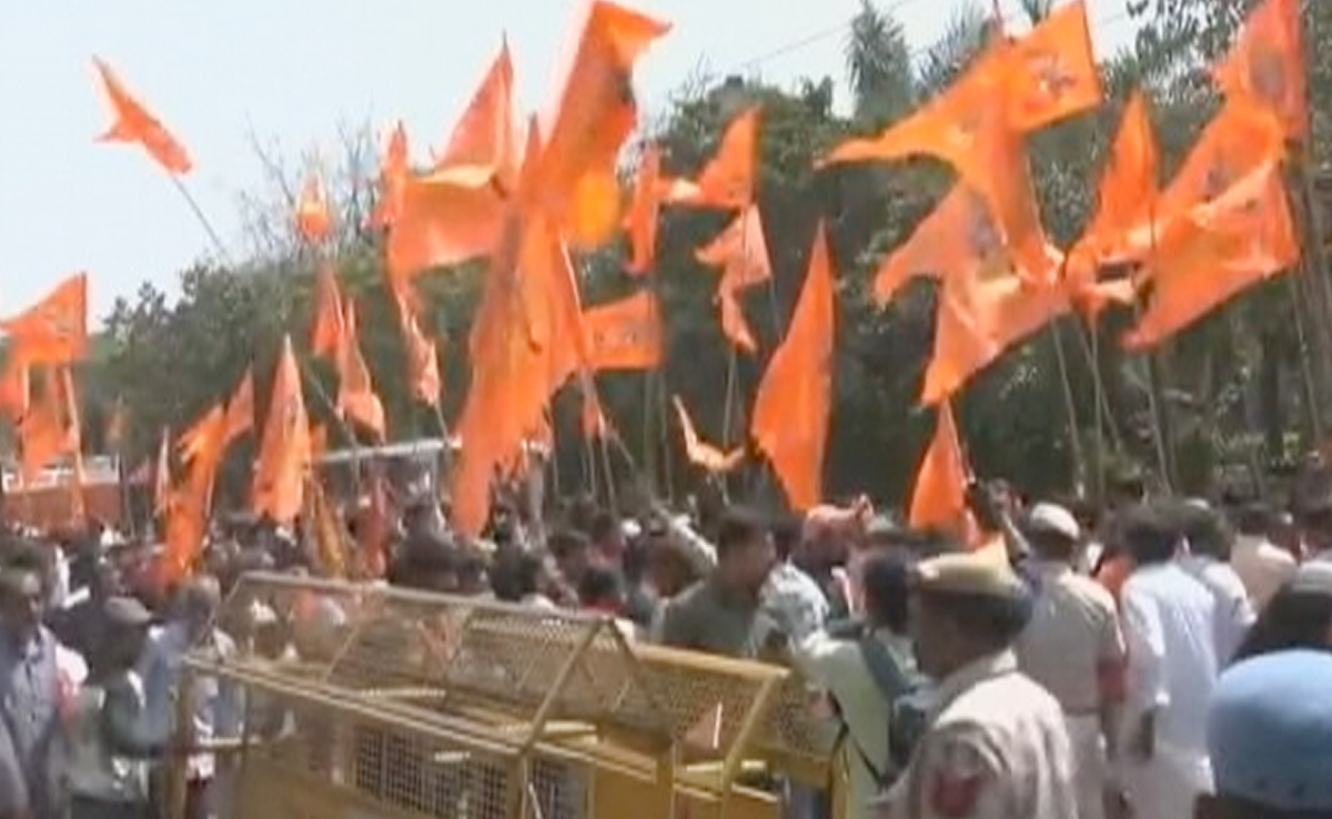 Ram Navami Rally Held In Delhi's Jahangirpuri Amid Heavy Police Deployment