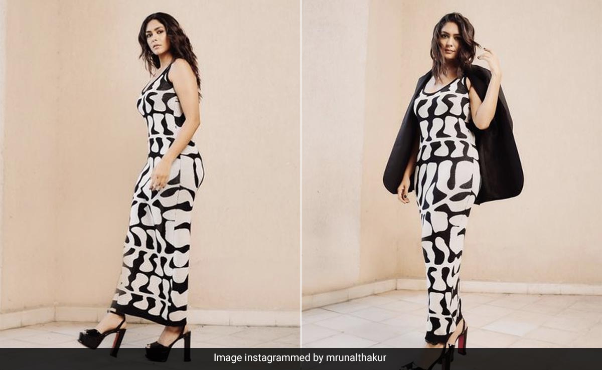 Mrunal Thakur's Printed Midi Dress With A Power Blazer Is The Most Chic Way To Start The Week