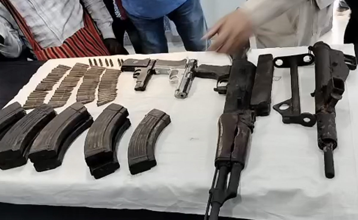 Cache Of Arms And Ammunition, Hidden Underground, Recovered In Assam