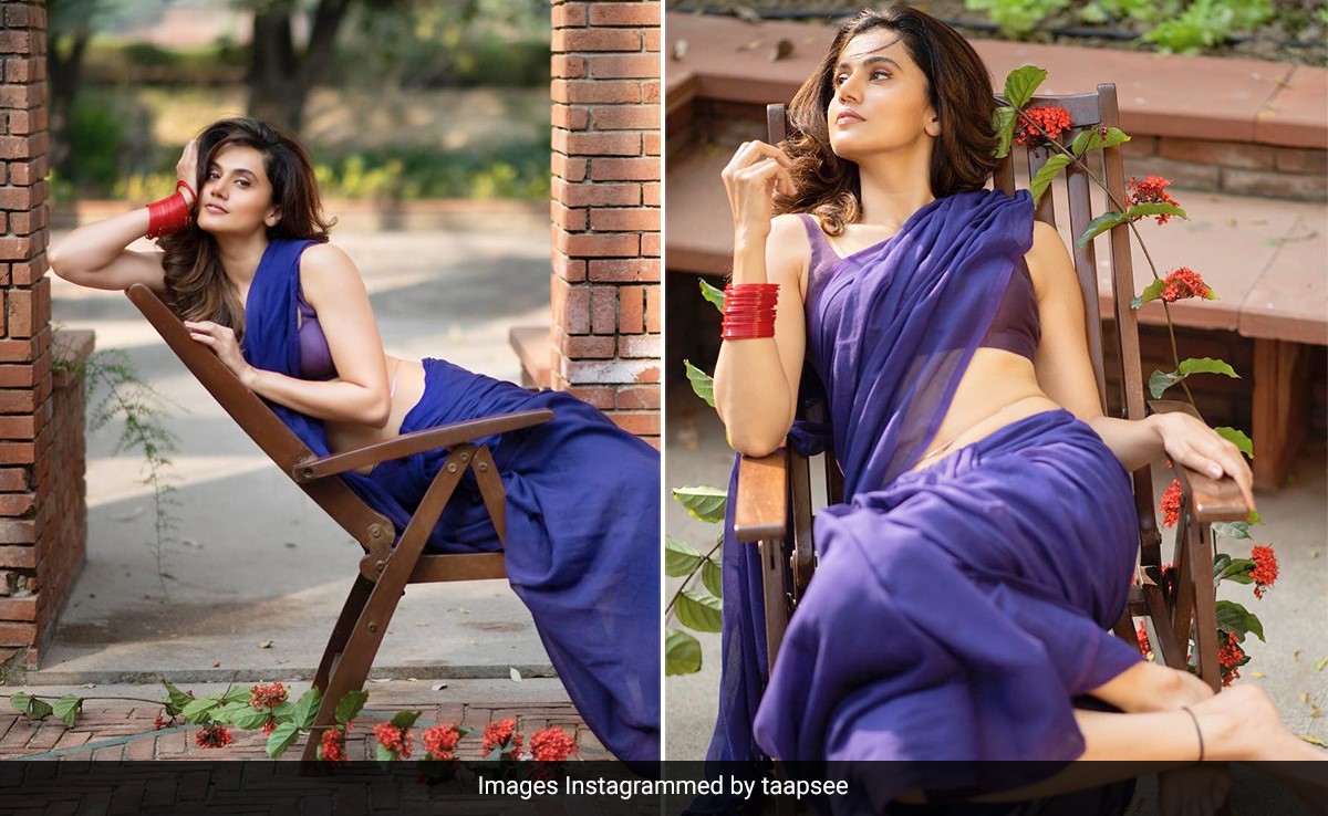 Taapsee Pannu Holds Our Attention For Longer Than A Minute In A Blue <i>Saree</i>