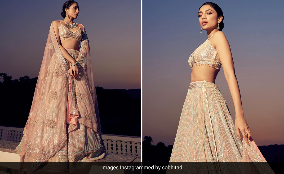 Sobhita Dulipala Serves Up Ethnic Eye Candy In A Pastel Shimmer <i>Lehenga</i>
