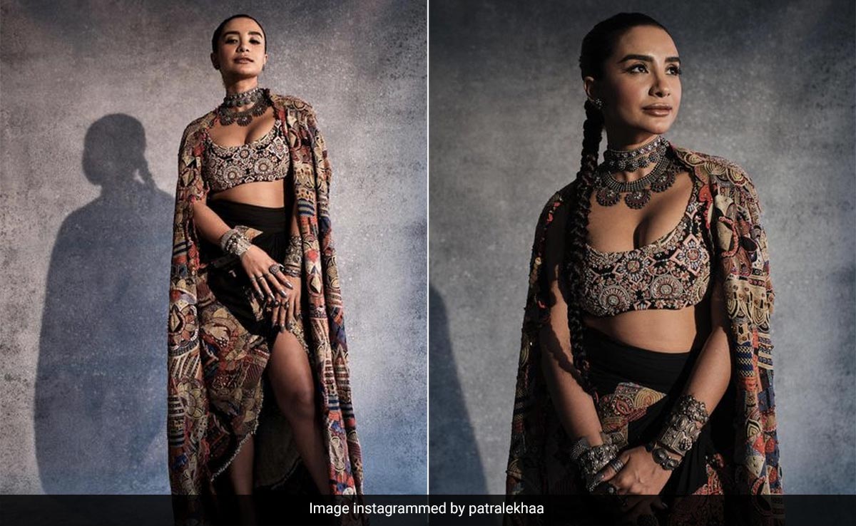 Patralekha's Cutaway Anamika Khanna <i>Lehenga</i> Came With A Gorgeous Patterned Cape