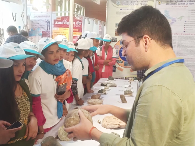 Rare Fossilised Dinosaur Egg On Display in Haryana