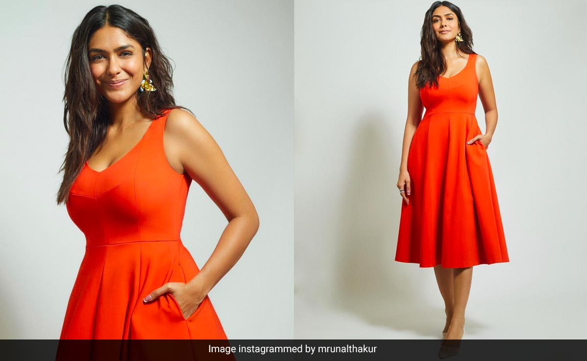 Mrunal Thakur In A Orange Dress Is The Kind Of Summer Mood We Needed To Get In Today