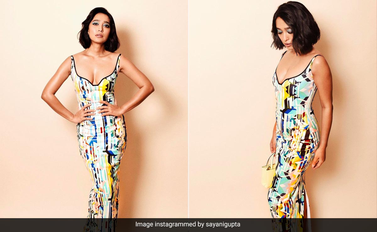 Sayani Gupta In A Printed Maxi Dress Could Easily Be Displayed At A Modern Art Exhibit