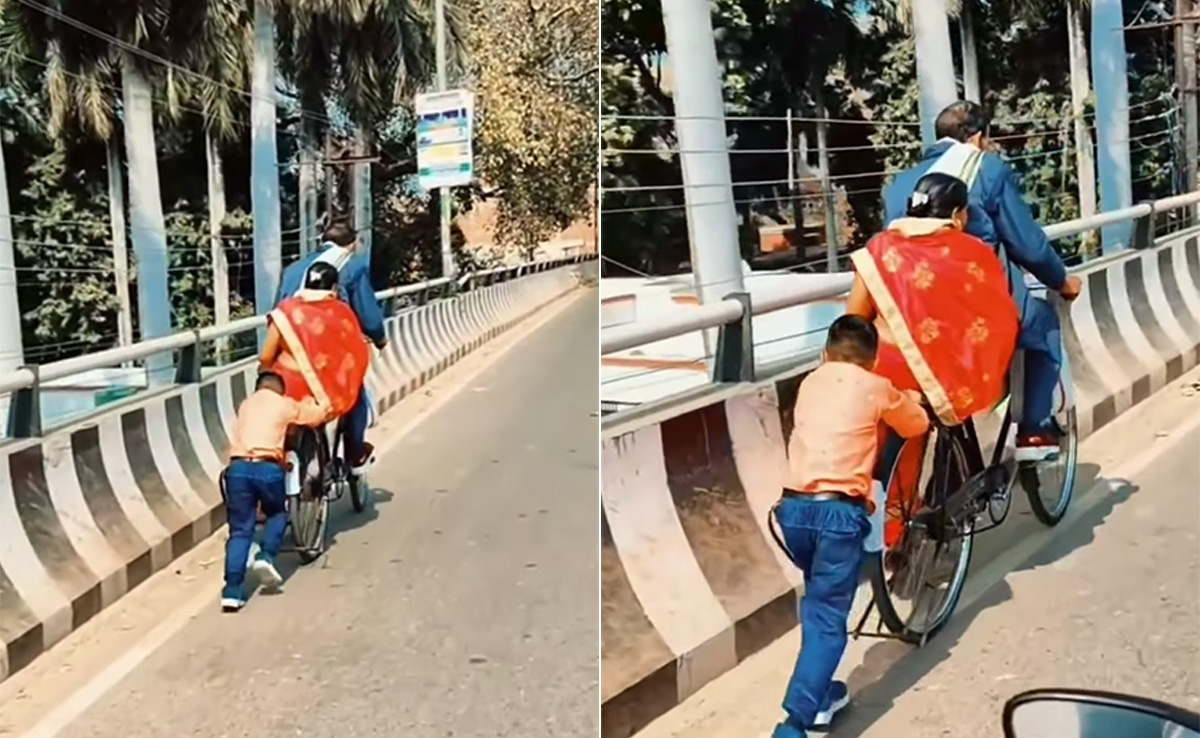 तपती धूप में पिताजी को देख पसीज गया बेटे का दिल, VIDEO देख नेटिजंस का दिल हुआ खुश