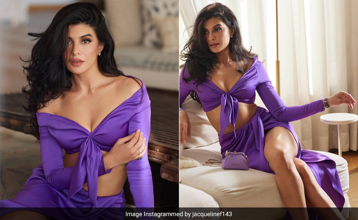 The Purple Passion Runs Strong In Jacqueline Fernandez's Chic Co-Ord Set
