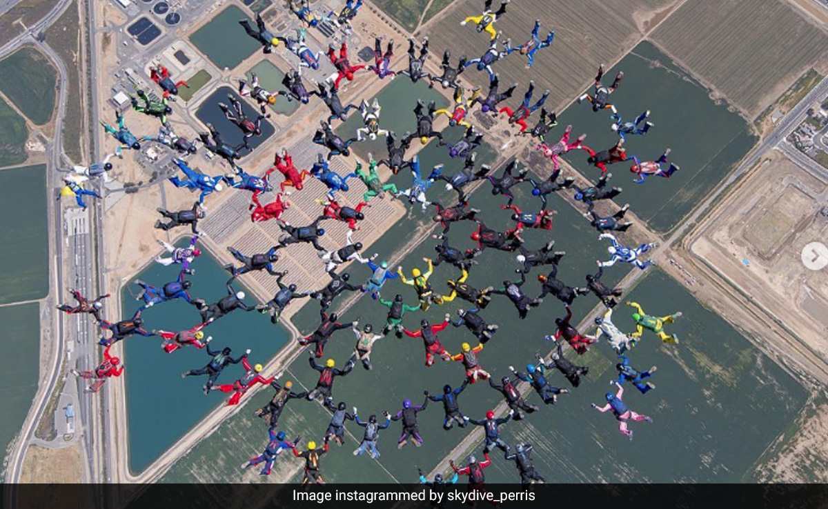 101 Skydivers Over The Age Of 60 Attempt To Break A World Record In California