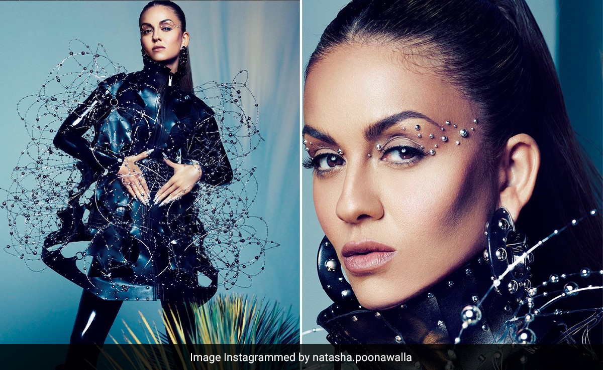 You Can't Trespass Natasha Poonawalla's Piercing Black Leather Dress At Coachella Even If You Tried