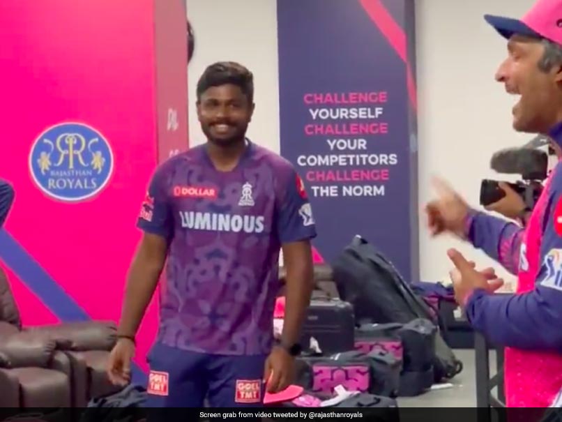 Watch: Sanju Samson's Cheeky Reminder To Kumar Sangakkara In Middle Of Speech Leaves RR Players In Splits