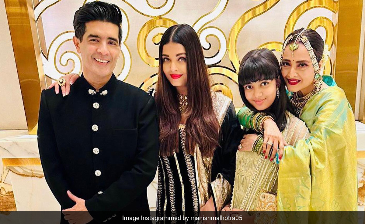 When Rekha Met Aishwarya Rai Bachchan And Her Daughter Aaradhya At Ambani Event