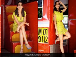 Sara Ali Khan's Cutout Crop Top And Skirt Is Like A Scoop Of Lemon Sorbet On A Summer Afternoon Sara Ali Khan's Cutout Crop Top And Skirt Is Like A Scoop Of Lemon Sorbet On A Summer Afternoon