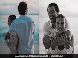 Millie Bobby Brown Flashes A Diamond Engagement Ring Wearing A Lace Dress And Pearl Earrings Millie Bobby Brown Flashes A Diamond Engagement Ring Wearing A Lace Dress And Pearl Earrings