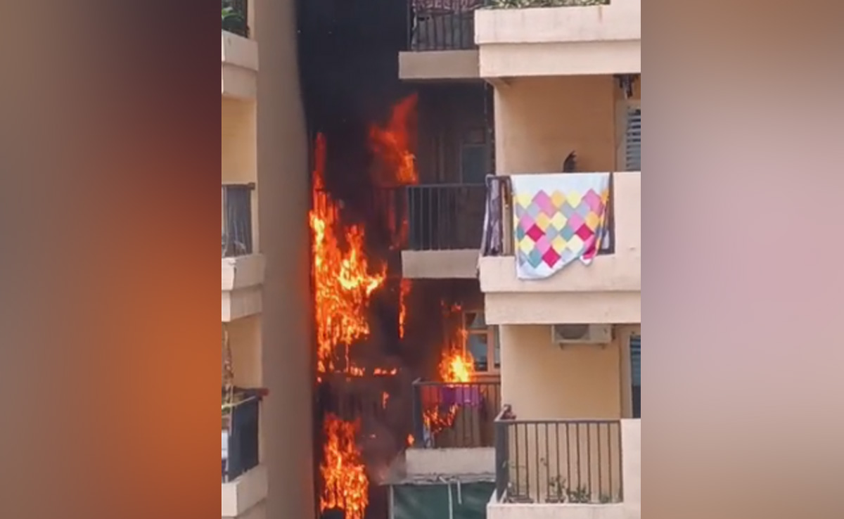 Huge Fire At Greater Noida Residential Apartment, No Injuries Reported
