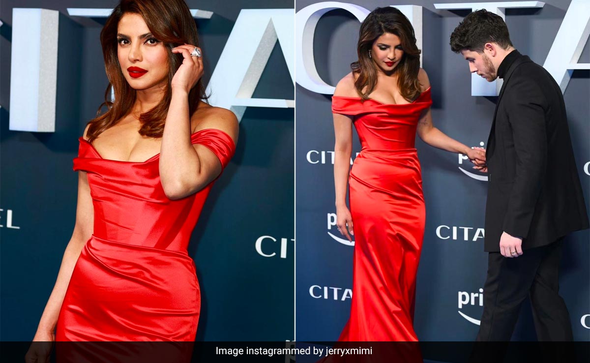 <i>Citadel</i>: Nick Jonas Is Utterly Smitten By Priyanka Chopra's Red Dress At Premiere. See Pics