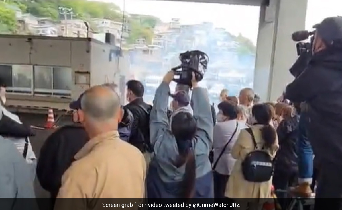 Video: Chaos After Smoke Bomb Thrown During Japan Prime Minister's Speech