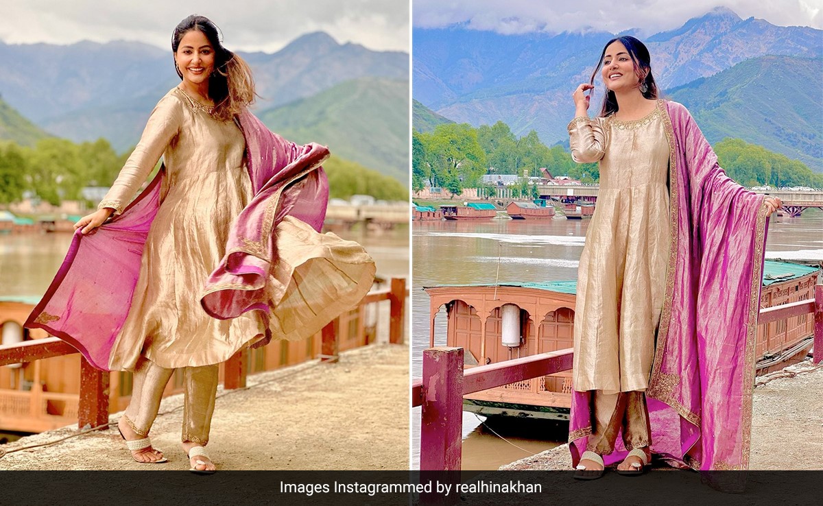 <i>"Kashmir Ki Kali"</i> Hina Khan Celebrates Eid 2023 In A Gorgeous Bronze <i>Salwar Kurta</i>