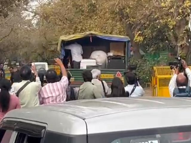 Watch: Rahul Gandhi Set To Vacate House, Trucks Seen Carrying His Belongings