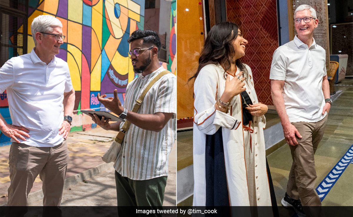 Apple Chief Tim Cook Meets Artists In Delhi, Amazed By "Murals On iPad"