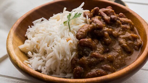 Rajma (a preparation of red kidney beans) is often savoured with rice (chawal). Rajma (a preparation of red kidney beans) is often savoured with rice (chawal).