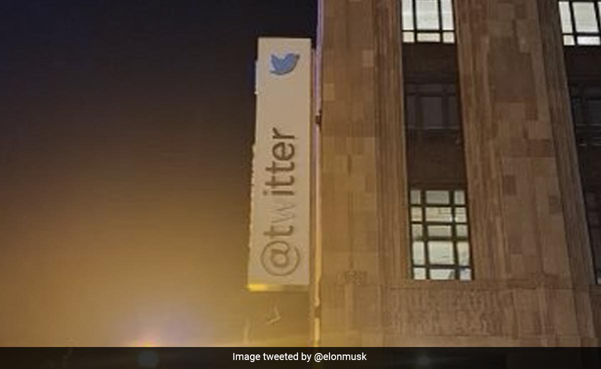 Elon Musk Covers Up "W" In Twitter Sign Outside Headquarters. He Says...