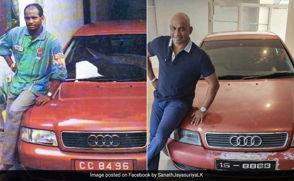 Former Cricketer Sanath Jayasuriya Shares Pic Of Himself Posing With 1996 World Cup 'Man Of Series' Car