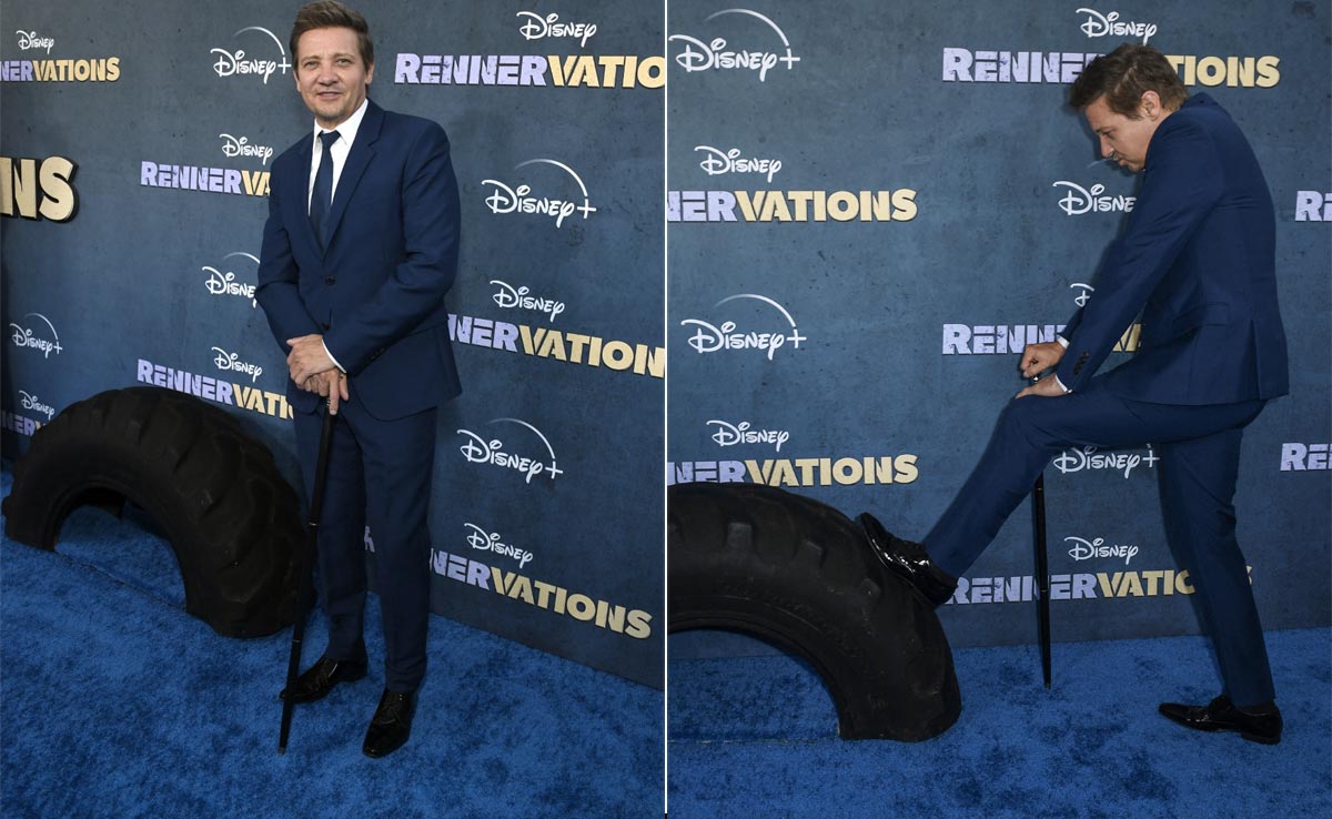 Jeremy Renner Walks <i>Rennervations</i> Red Carpet With A Cane Months After Snowplow Accident