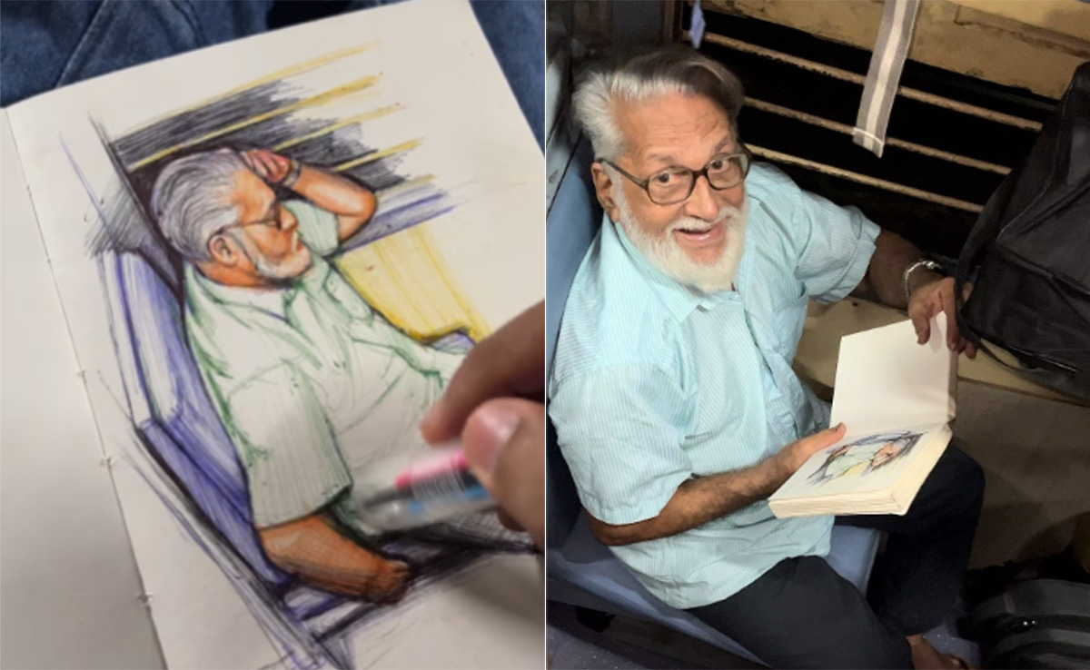 Watch: Artist Creates Portrait Of Train Co-Passenger, Internet Reacts