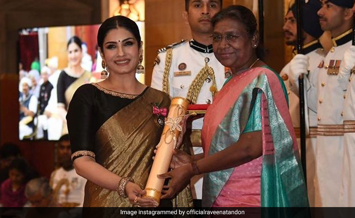 Raveena Tandon And MM Keeravaani Receive Their Padma Shri Awards