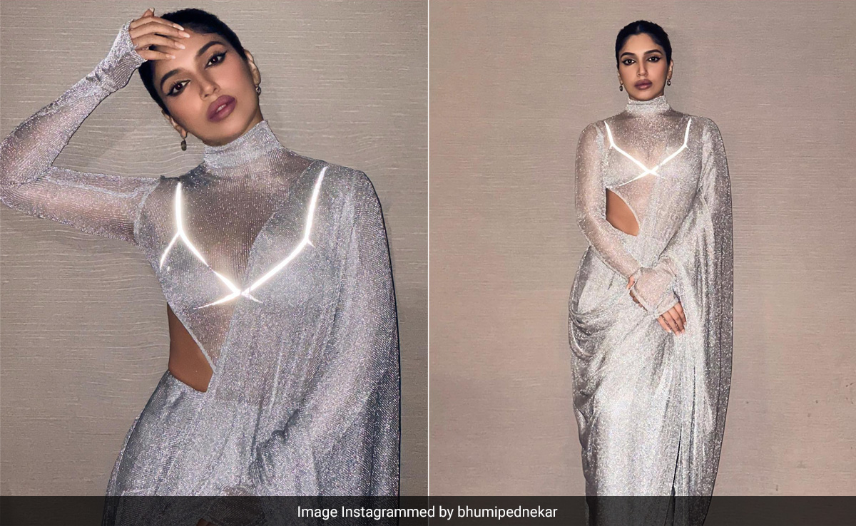 It Took Bhumi Pednekar Just A Mesh <i>Saree</i> To 'Steel' Our Hearts