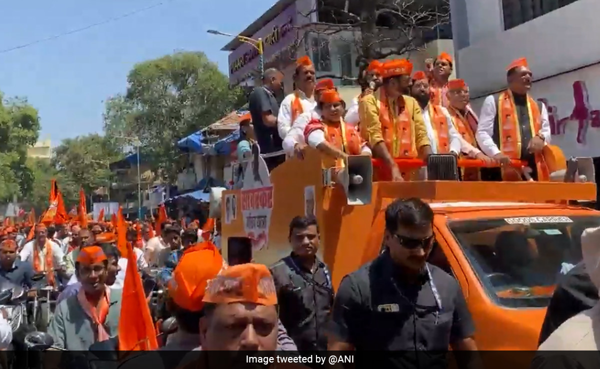 Maharashtra Chief Minister Holds Roadshow To Honour Hindutva Icon VD Savarkar In Thane