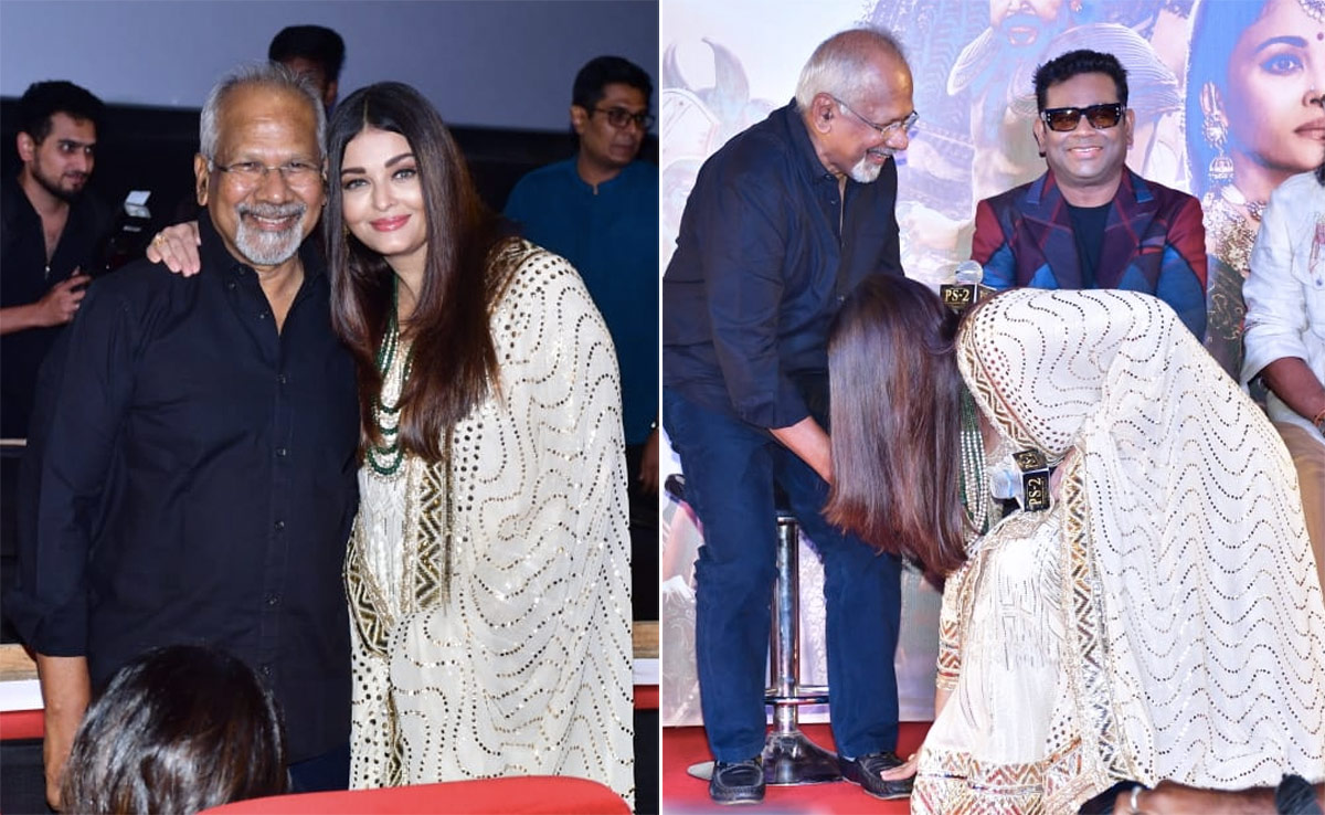 Pics: Aishwarya Rai Bachchan Touches Mani Ratnam's Feet At <i>Ponniyin Selvan 2</i> Event - Aww