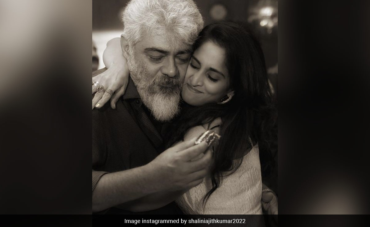 Ajith And Wife Shalini In An Adorable Pic From Their 23rd Wedding Anniversary Celebrations. See Post