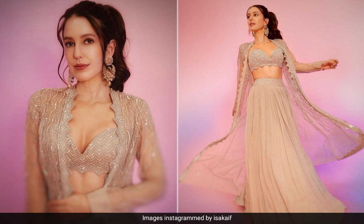 Isabella Kaif Is Ready For Eid Festivities In A Sparkling Gold <i>Lehenga</i> And Sheer Cape