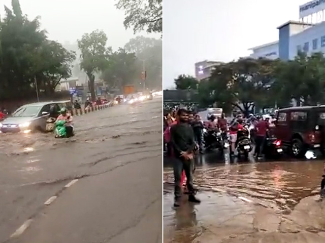 Heavy Rain In Parts Of Bengaluru, 14 Flights Diverted, Roads Waterlogged