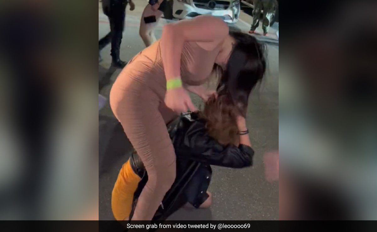 Video: Security Guard Bodyslams Woman As He Tries To Break Up Violent Fight Outside US Nightclub