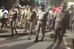 Police March In Up Following Gangster Atiq Ahmed's Killing Police March In Up Following Gangster Atiq Ahmed's Killing