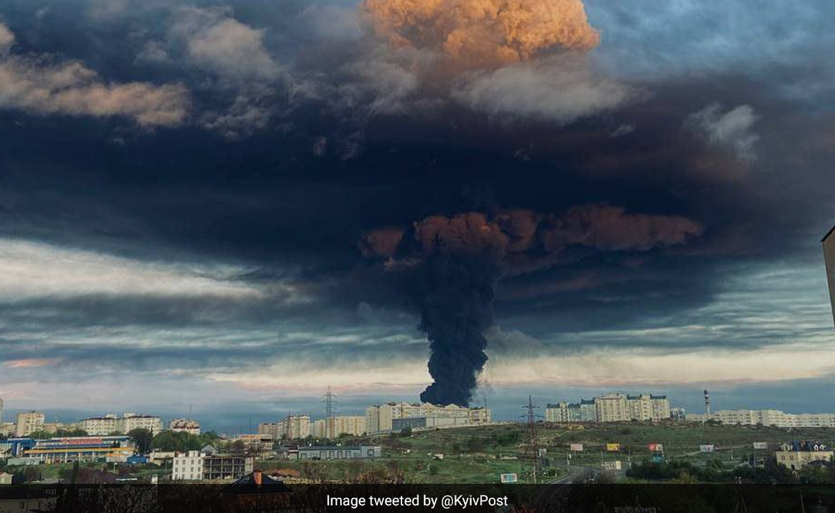 Watch: Huge Fire At Fuel Depot In Russia-Annexed Crimea After Drone Strike