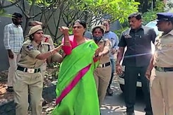 Telangana Politician YS Sharmila Slaps Cop, Sent To Jail For 14 Days Telangana Politician YS Sharmila Slaps Cop, Sent To Jail For 14 Days