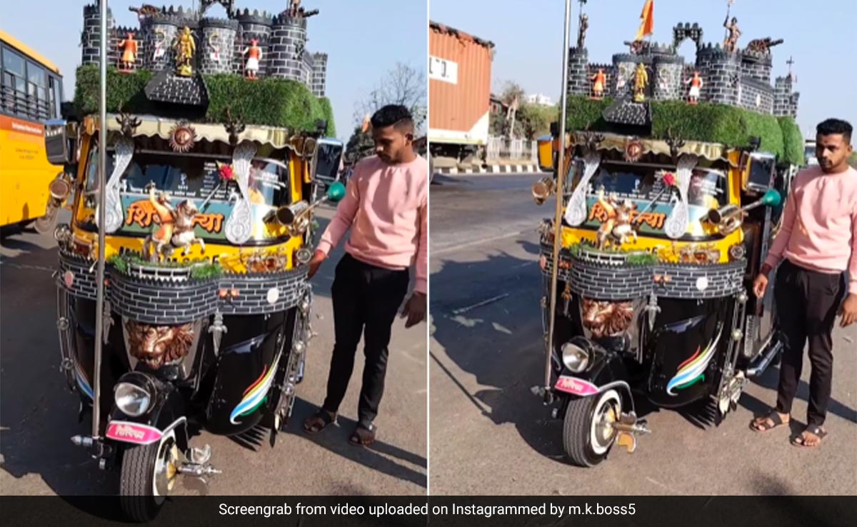 ऑटो पर बनवाया छत्रपति शिवाजी महाराज का किला, ड्राइवर ने दिखाई ऐसी क्रिएटिविटी, देख हैरान हो रहे लोग