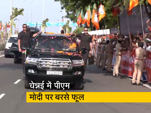 पीएम मोदी ने चेन्नई में मेगा रोड शो किया