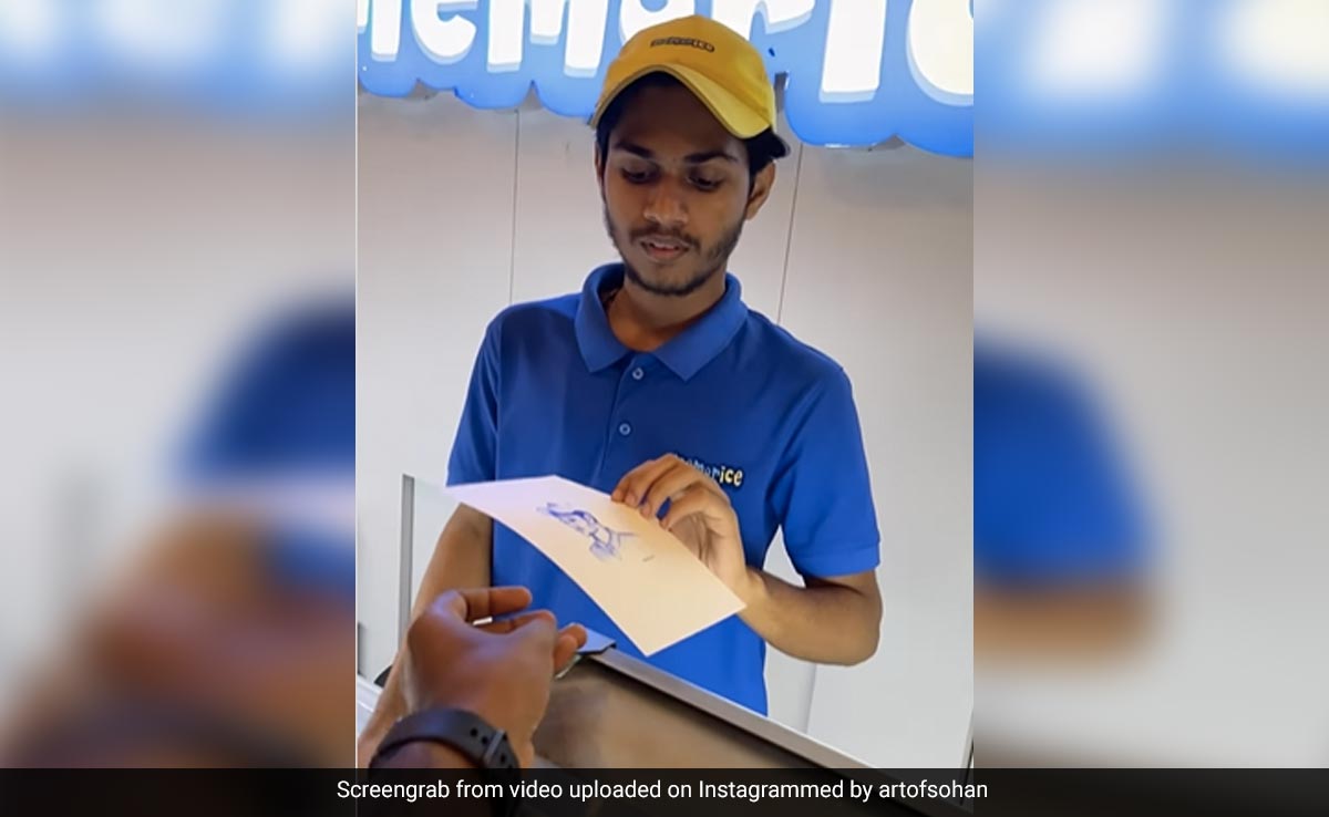 Watch: Artist Sketches Ice Cream Vendor's Face, His Reaction Is Priceless