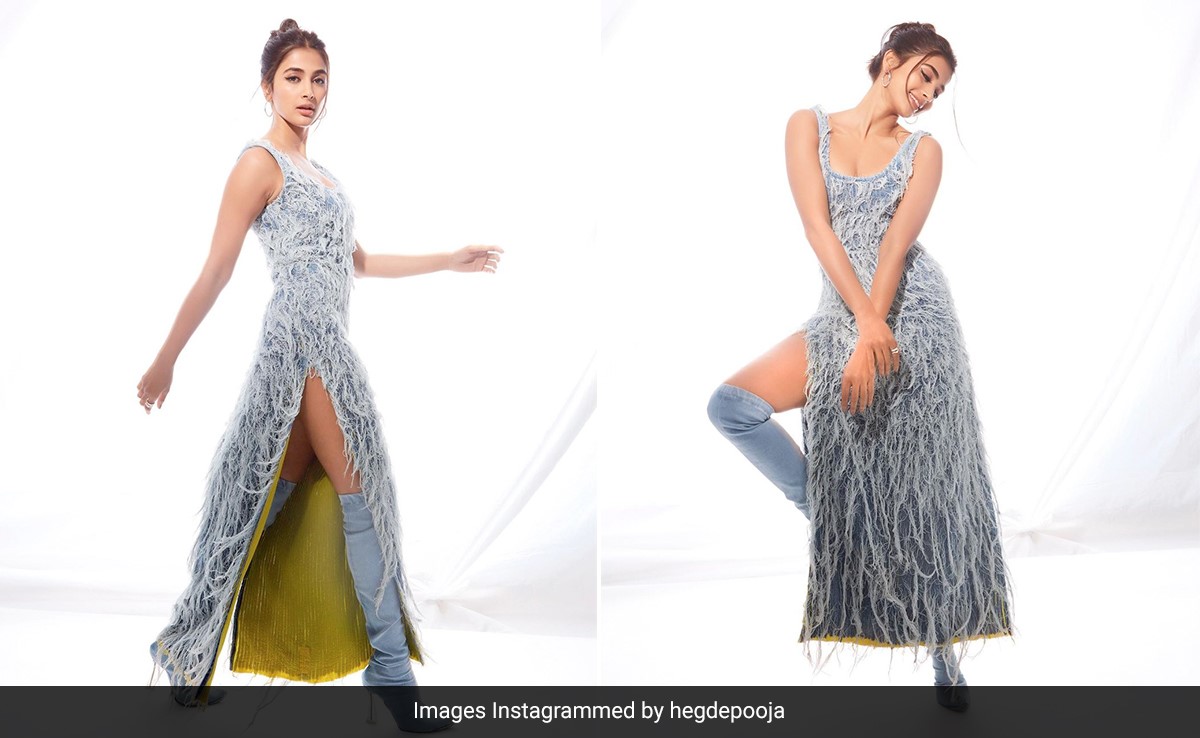 Pooja Hegde's Shredded Denim Maxi And Boots Doubles The Monday Denim Dose
