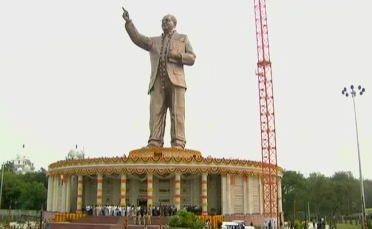 125 Feet Tall BR Ambedkar Statue Unveiled By KCR In Hyderabad