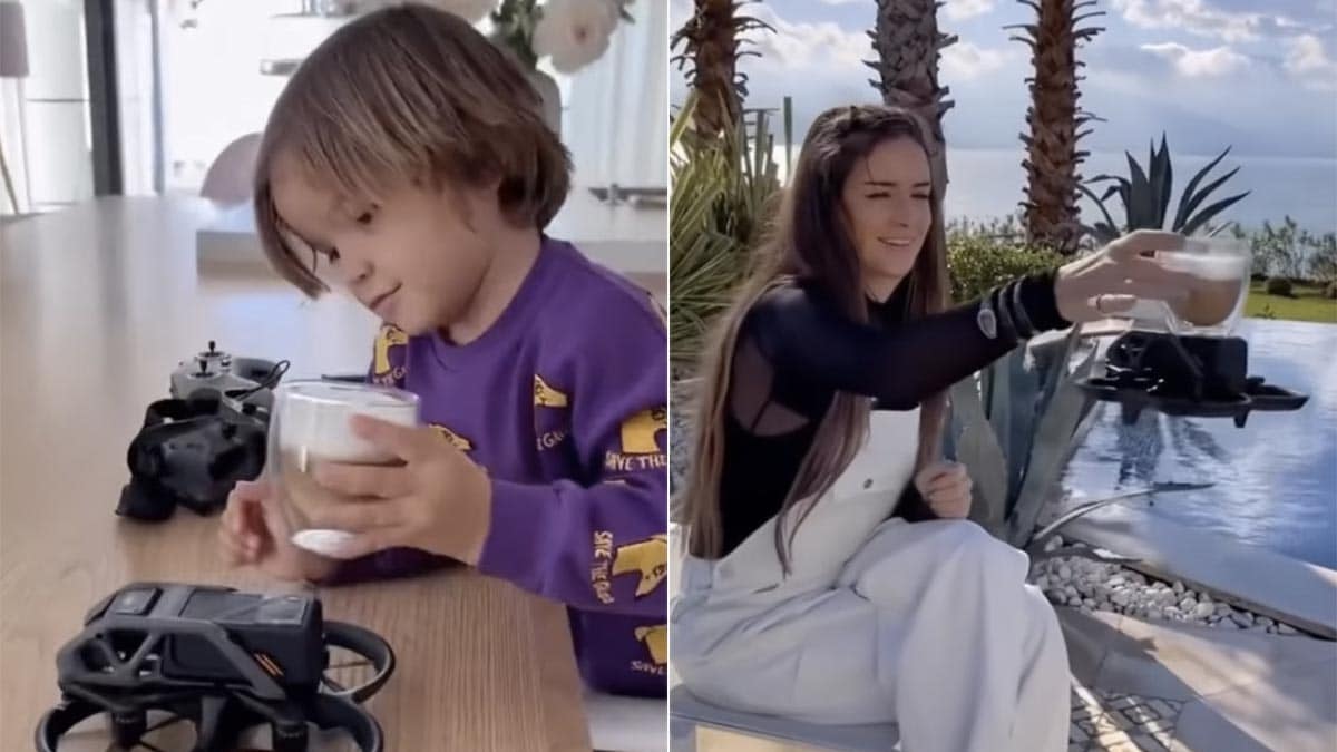 Watch 3YearOld Uses Drone To Deliver Coffee To His Parents