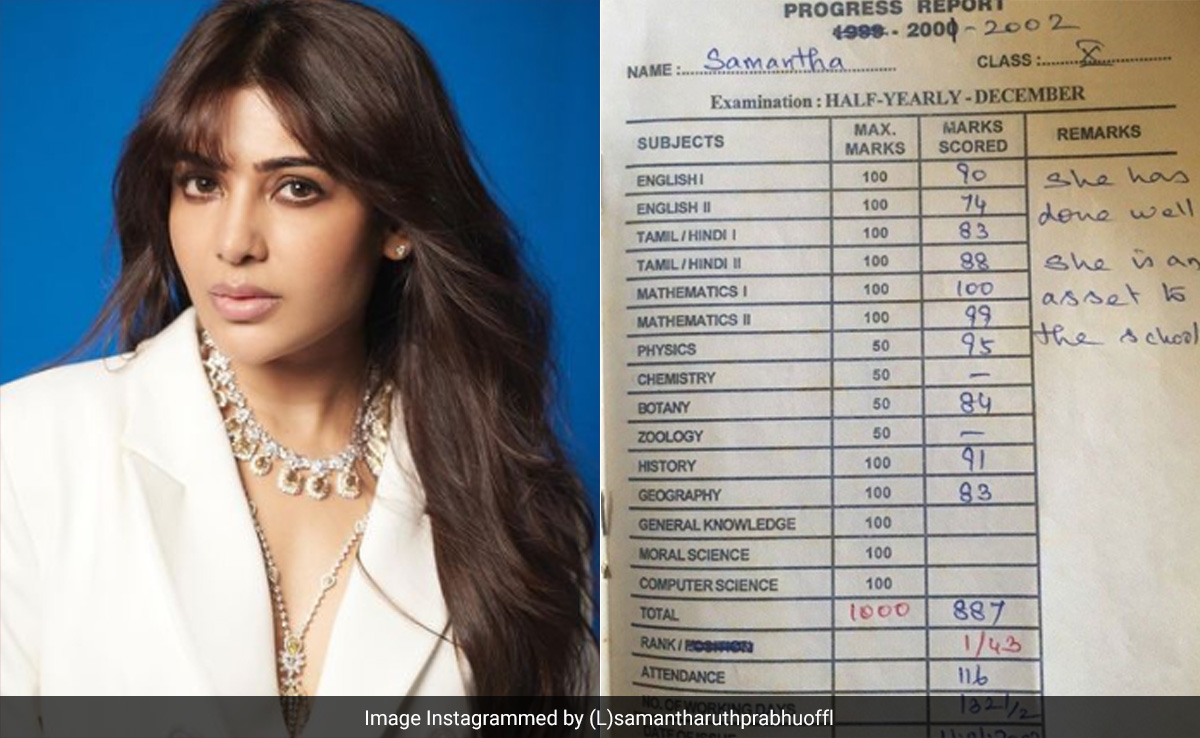 समांथा की दसवीं क्लास की मार्कशीट हुई वायरल, गणित में आए थे 100 में से 100 तो फिजिक्स में 95- देखें कितनी होशियार थीं एक्ट्रेस